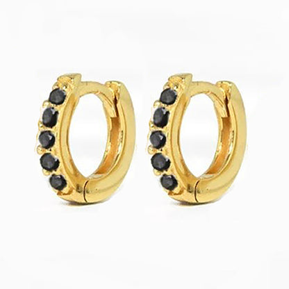 Zirconia Stone Small Hoop Earrings