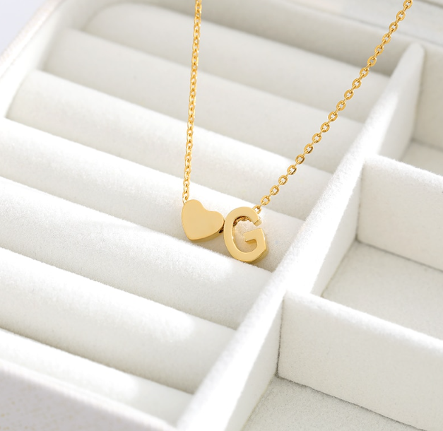 Heart Initial Necklaces