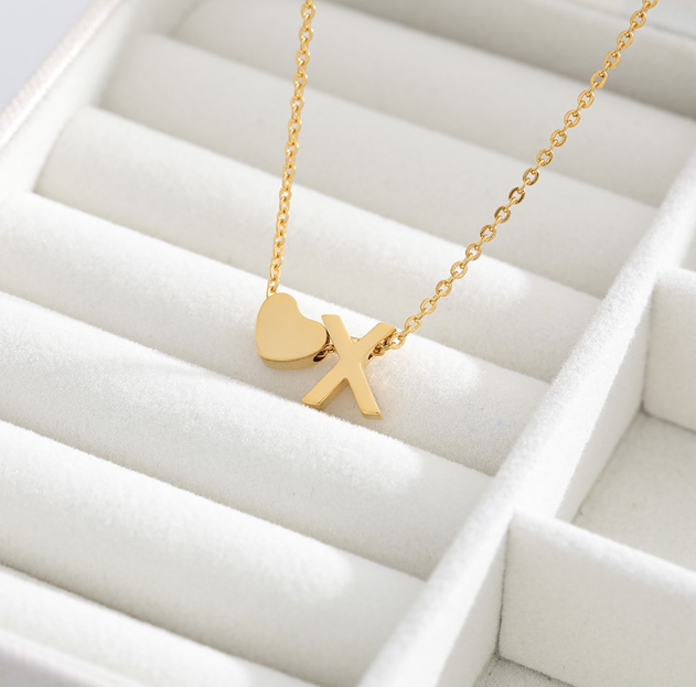 Heart Initial Necklaces