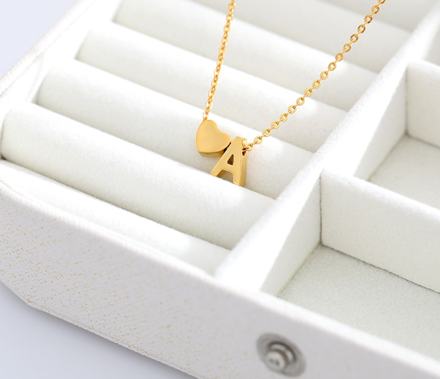 Heart Initial Necklaces