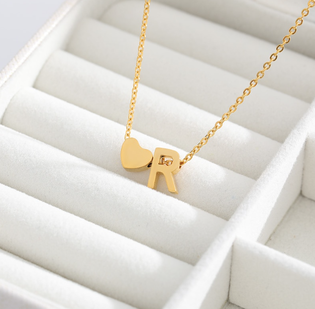 Heart Initial Necklaces