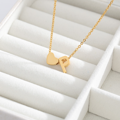 Heart Initial Necklaces