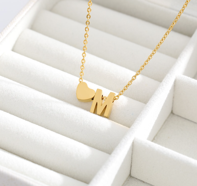 Heart Initial Necklaces