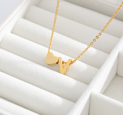 Heart Initial Necklaces