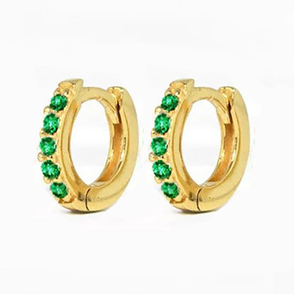 Zirconia Stone Small Hoop Earrings