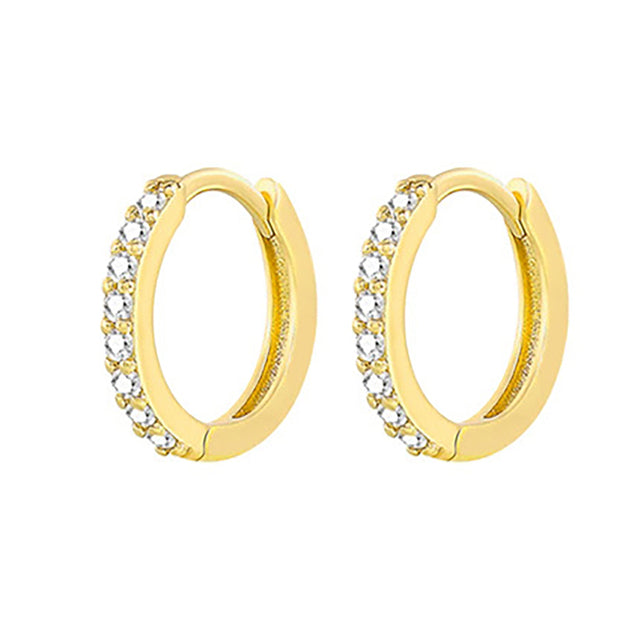 Zirconia Stone Small Hoop Earrings