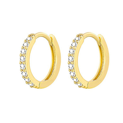 Zirconia Stone Small Hoop Earrings