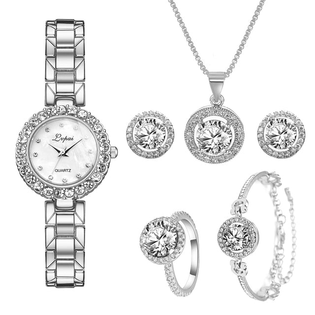 Crystal Watch Set For Women