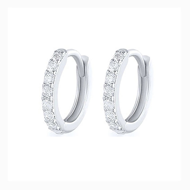 Zirconia Stone Small Hoop Earrings