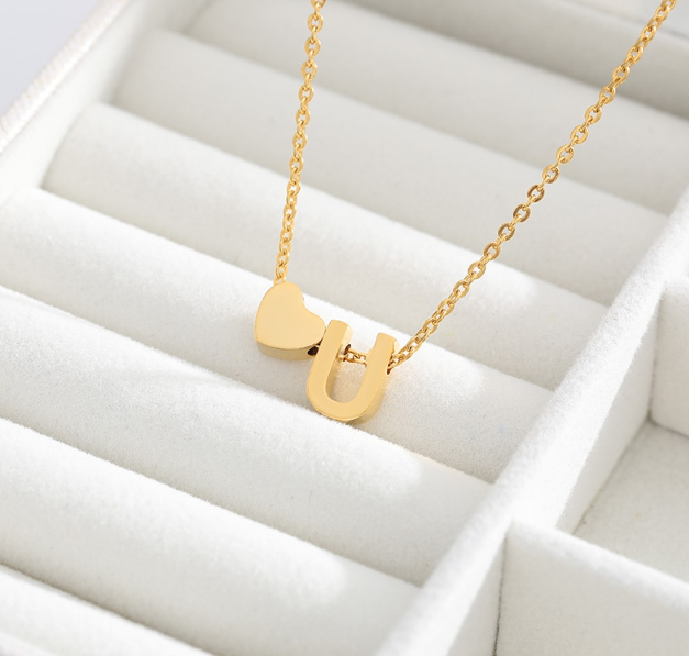 Heart Initial Necklaces