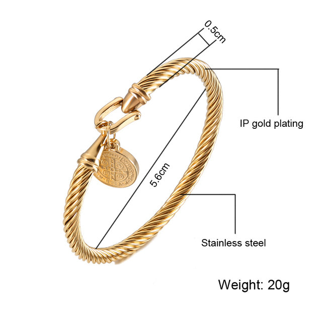 Medal Charm Stainless Steel Bracelets