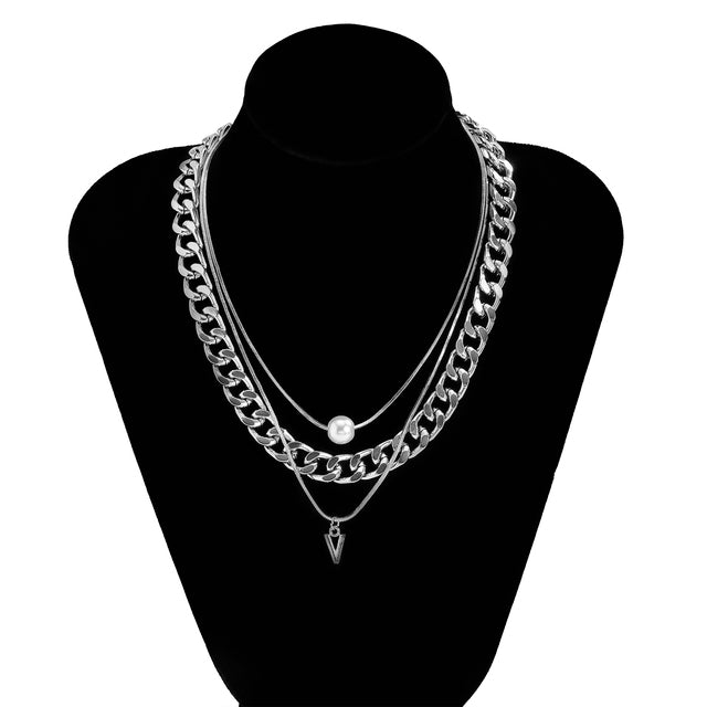 Layered Chain Necklace for Men