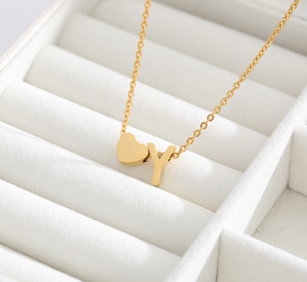 Heart Initial Necklaces