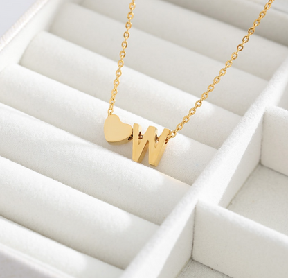 Heart Initial Necklaces