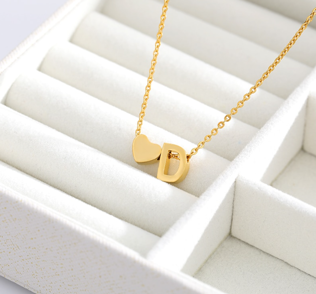 Heart Initial Necklaces