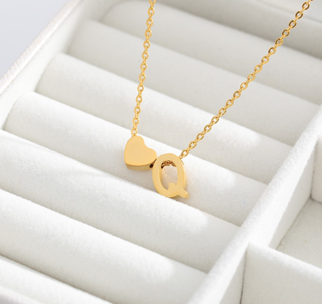 Heart Initial Necklaces