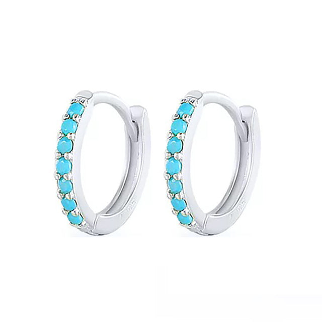 Zirconia Stone Small Hoop Earrings