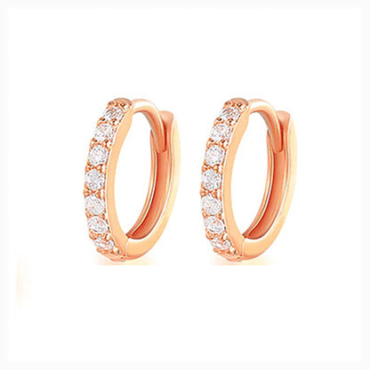 Zirconia Stone Small Hoop Earrings