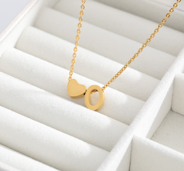 Heart Initial Necklaces