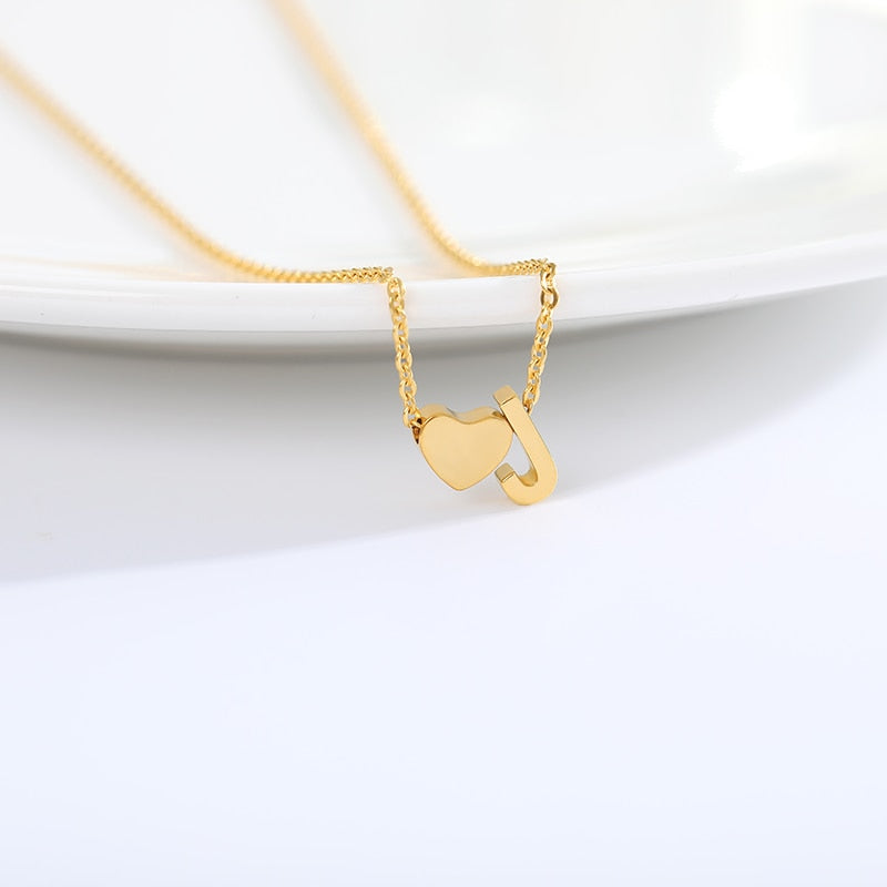 Heart Initial Necklaces