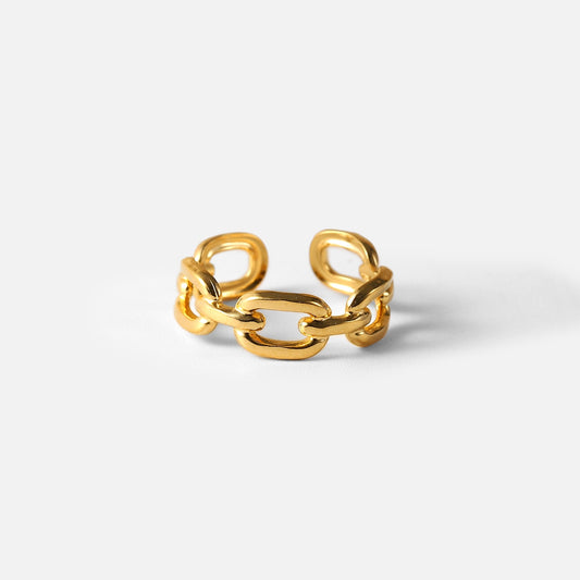 18k Gold Plated Chain Open Ring