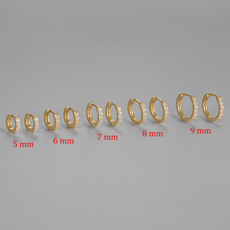 Zirconia Stone Small Hoop Earrings