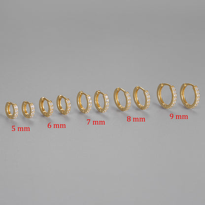 Zirconia Stone Small Hoop Earrings