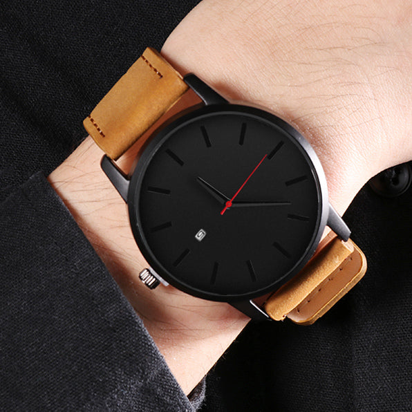 Leather Quartz Watch For Men