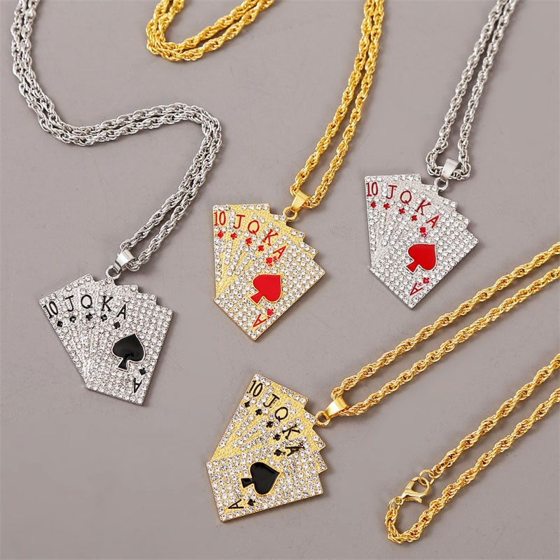 Playing Cards Pendants Chain