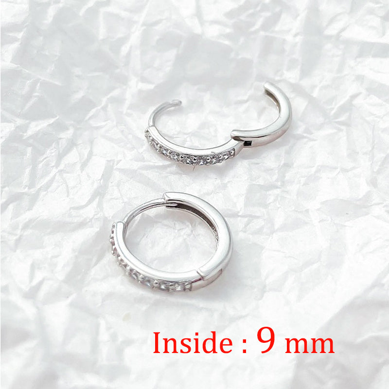 Zirconia Stone Small Hoop Earrings