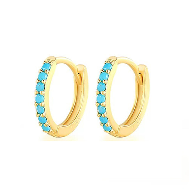 Zirconia Stone Small Hoop Earrings