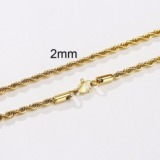 Gold/Silver Rope Chain Necklace