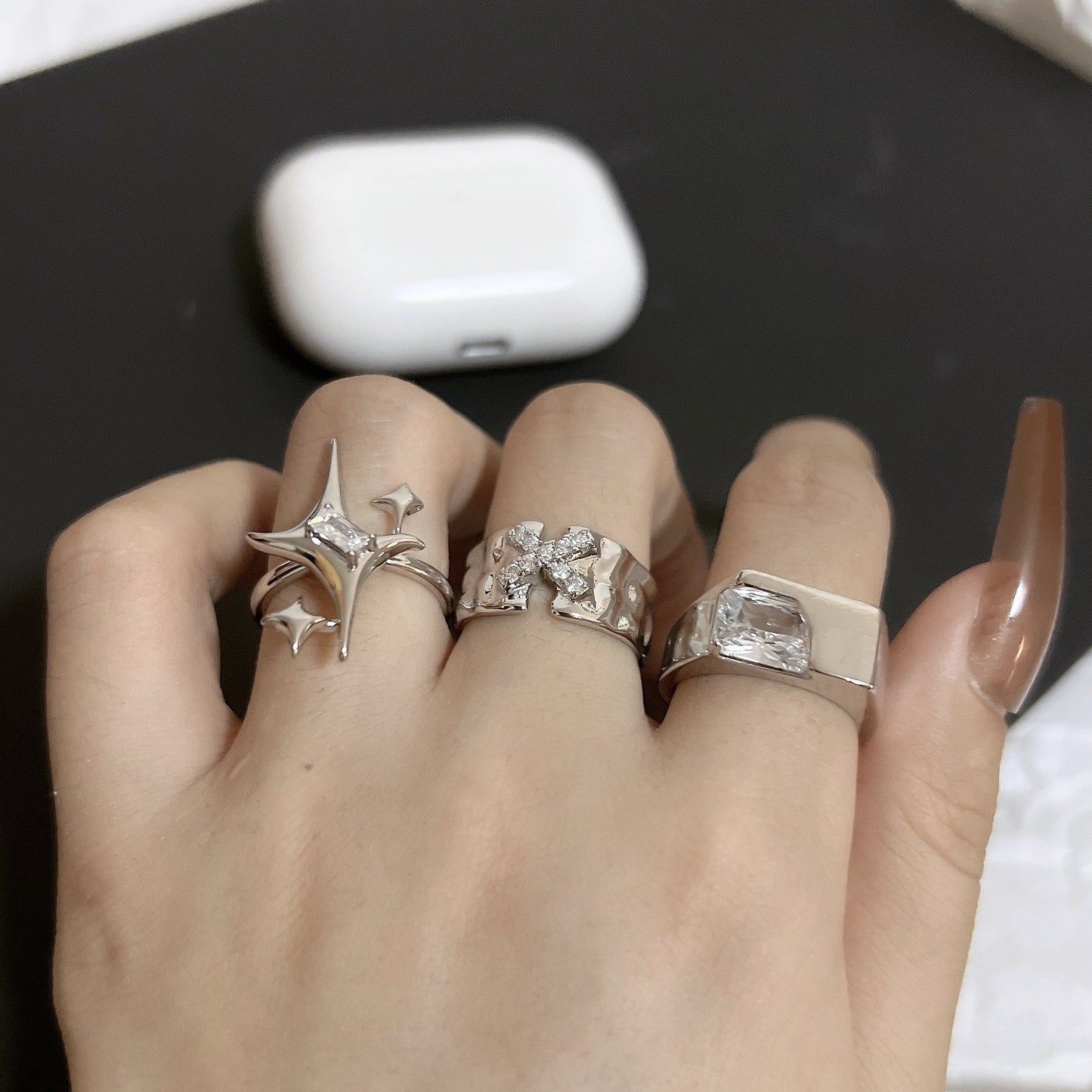 Unisex Cool Designs Crystal Rings