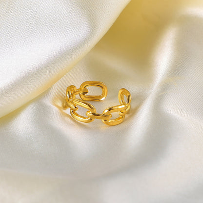 18k Gold Plated Chain Open Ring