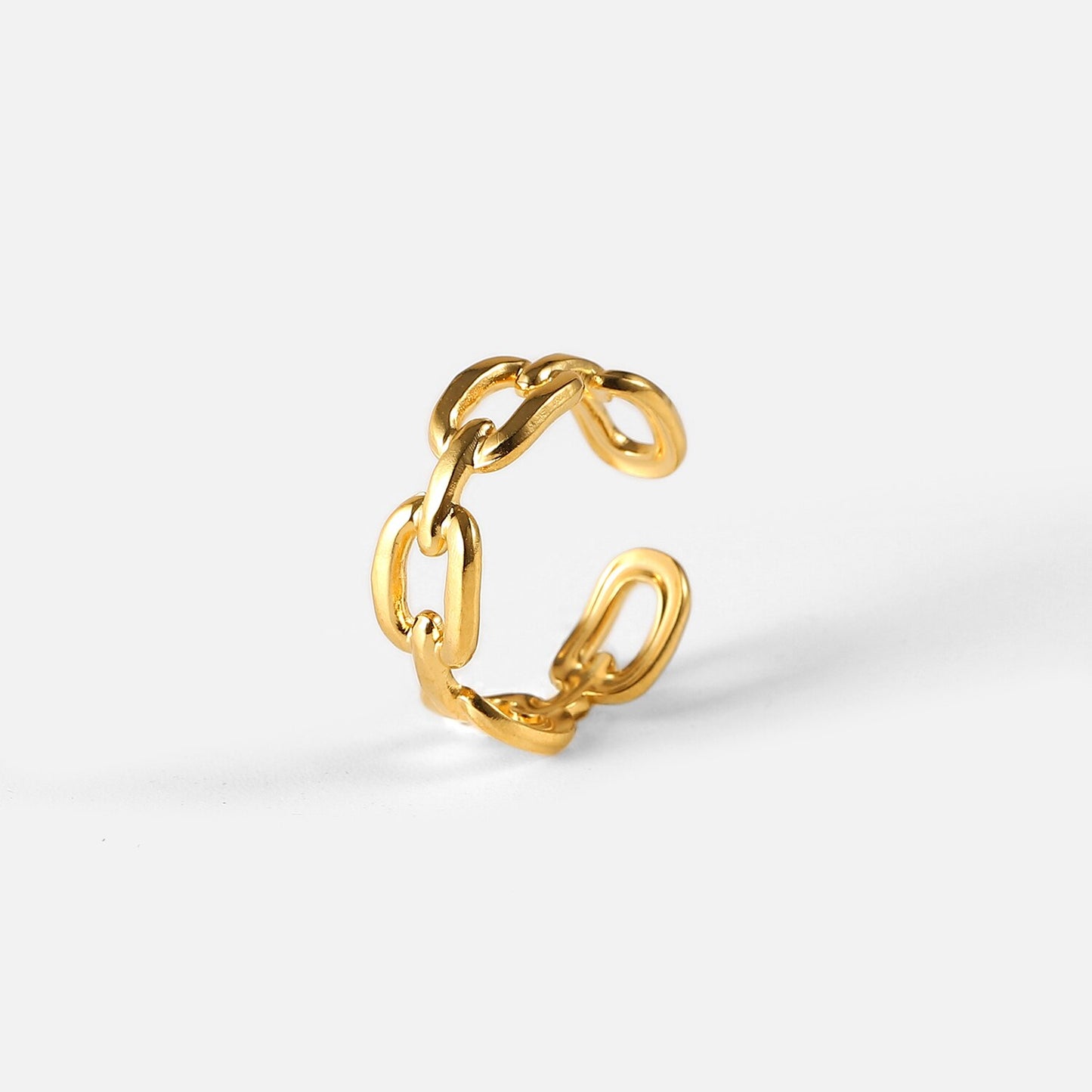 18k Gold Plated Chain Open Ring