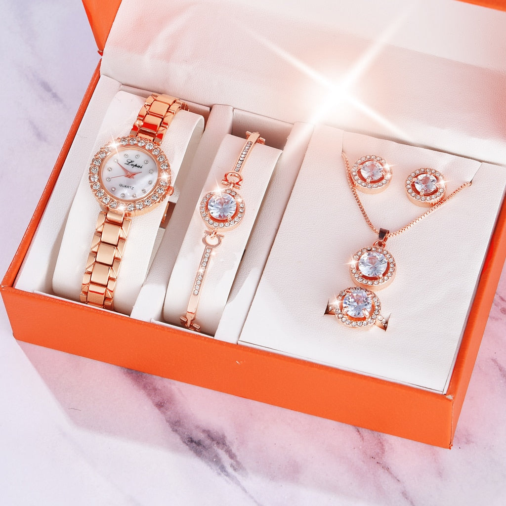 Crystal Watch Set For Women