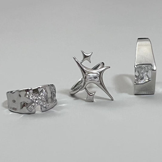 Unisex Cool Designs Crystal Rings