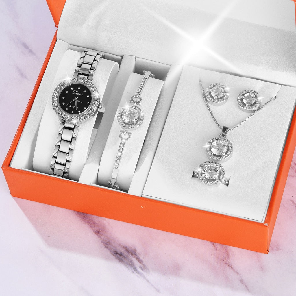 Crystal Watch Set For Women