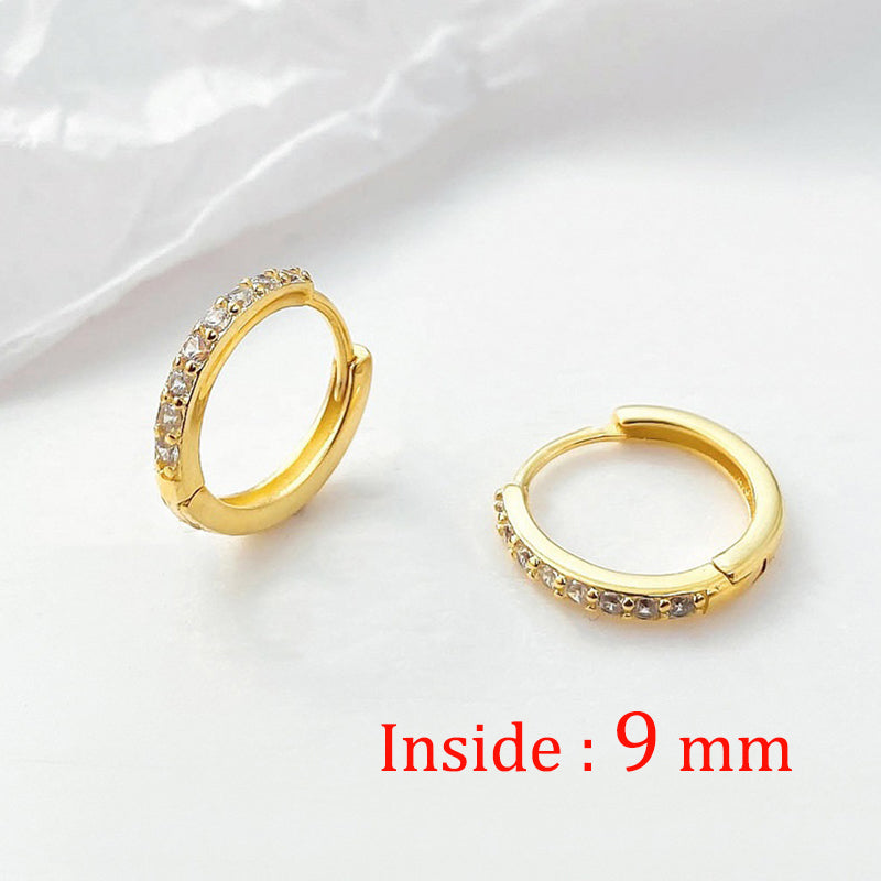 Zirconia Stone Small Hoop Earrings