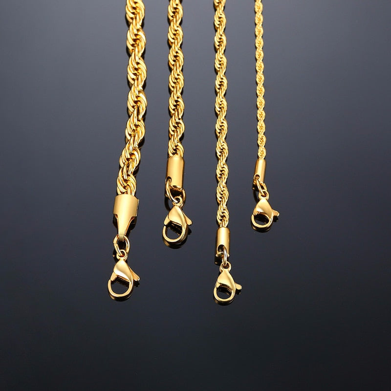 Gold/Silver Rope Chain Necklace