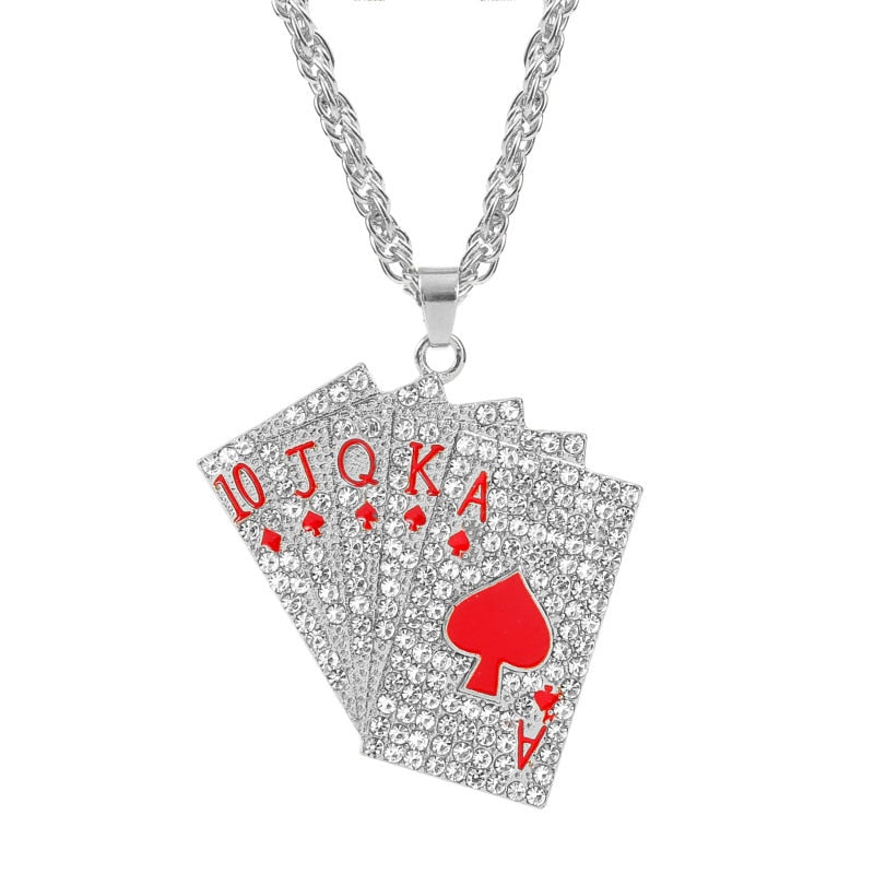 Playing Cards Pendants Chain