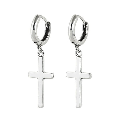 Sterling Silver Cross Stud Earrings