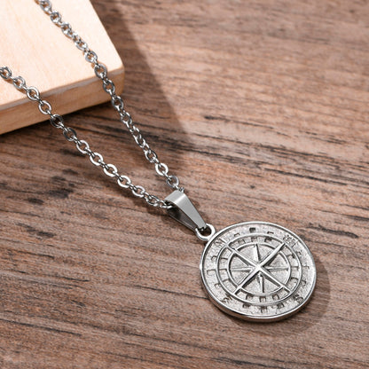 Layered Chain Compass Necklaces