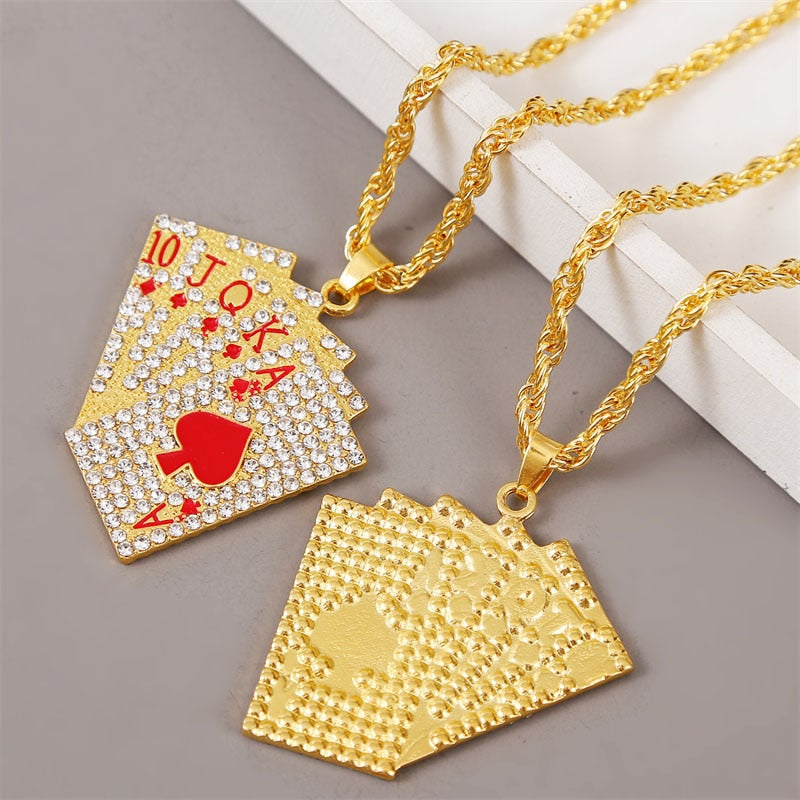 Playing Cards Pendants Chain