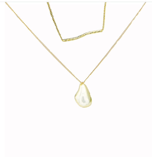 2 Piece Set of Waterdrop Gold Necklaces