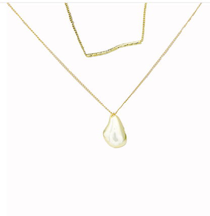 2 Piece Set of Waterdrop Gold Necklaces